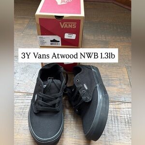 3Y Twin Boy Vans Atwood black sneakers
